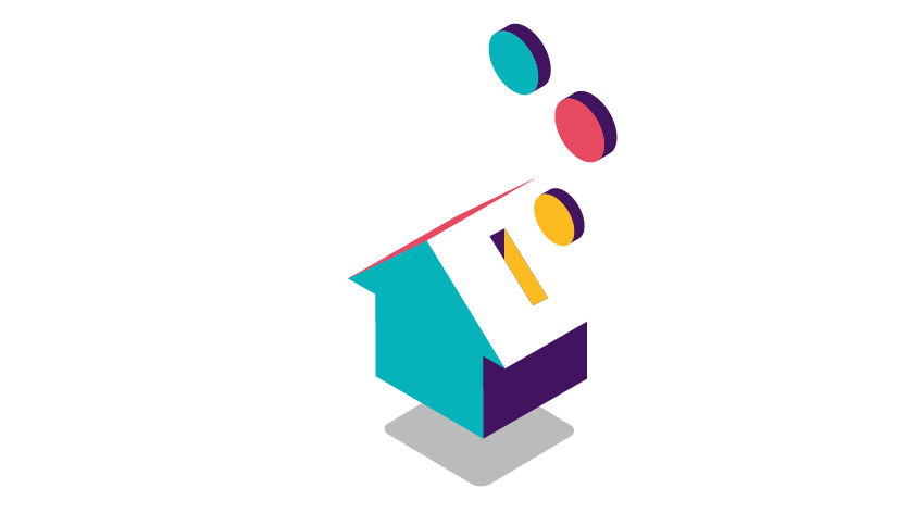 House with coins