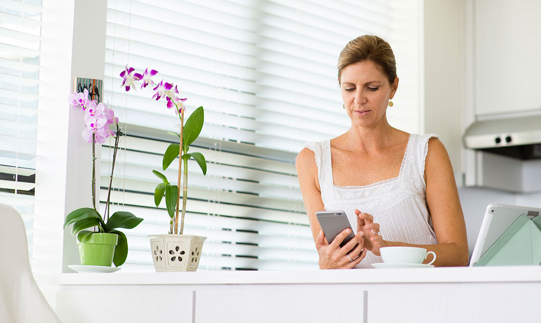 Telephone Banking Voice ID Woman using phone